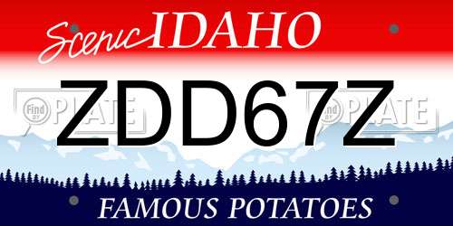 ZDD67Z Idaho License Plate