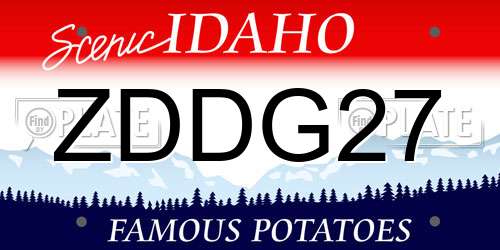 ZDDG27 Idaho License Plate