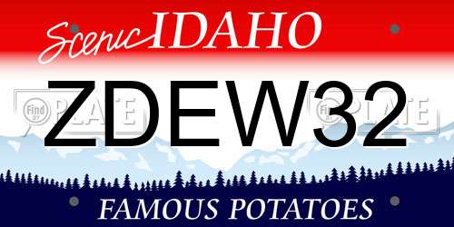 ZDEW32 Idaho License Plate