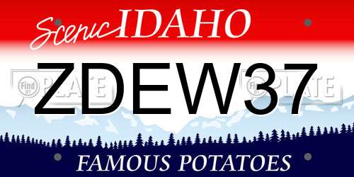 ZDEW37 Idaho License Plate