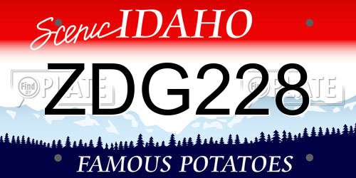 ZDG228 Idaho License Plate