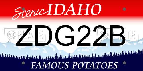 ZDG22B Idaho License Plate