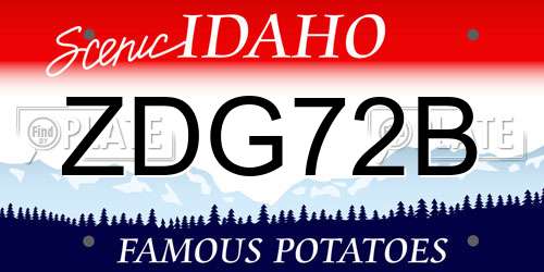 ZDG72B Idaho License Plate
