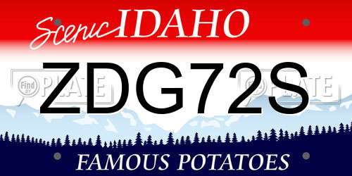 ZDG72S Idaho License Plate
