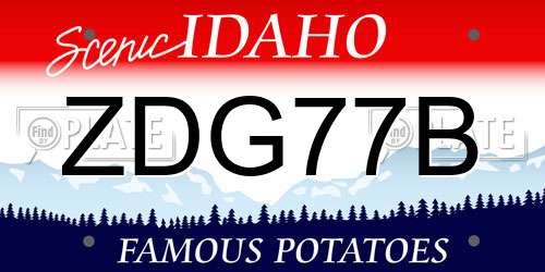 ZDG77B Idaho License Plate