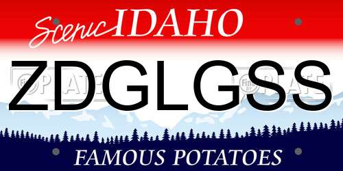 ZDGLGSS Idaho License Plate