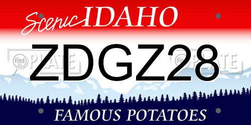 ZDGZ28 Idaho License Plate