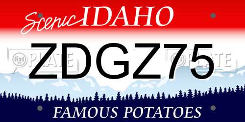 ZDGZ75 Idaho License Plate