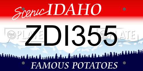 ZDI355 Idaho License Plate