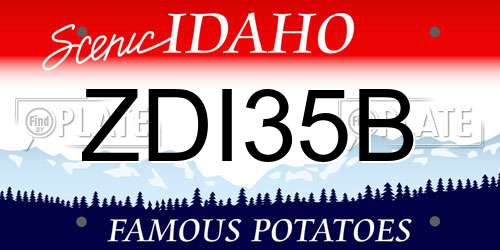 ZDI35B Idaho License Plate