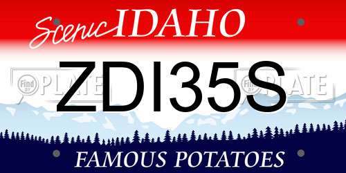 ZDI35S Idaho License Plate