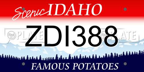 ZDI388 Idaho License Plate