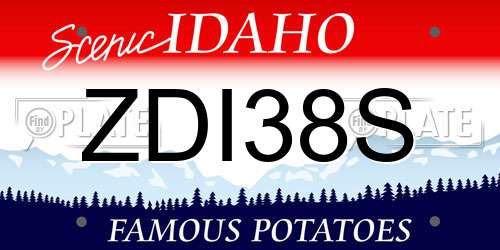 ZDI38S Idaho License Plate
