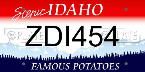 ZDI454 Idaho License Plate
