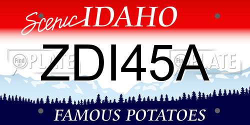 ZDI45A Idaho License Plate