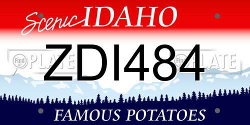 ZDI484 Idaho License Plate
