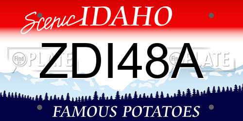 ZDI48A Idaho License Plate
