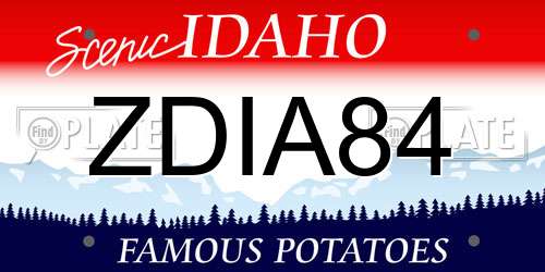 ZDIA84 Idaho License Plate