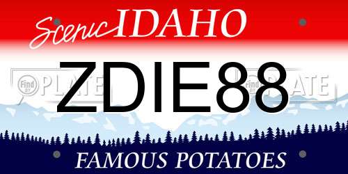 ZDIE88 Idaho License Plate
