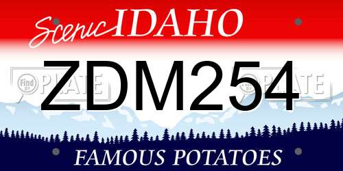 ZDM254 Idaho License Plate