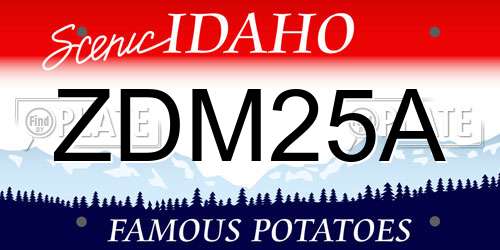 ZDM25A Idaho License Plate
