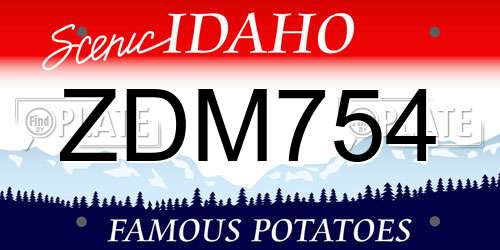 ZDM754 Idaho License Plate