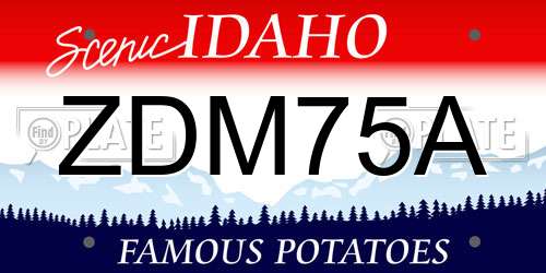 ZDM75A Idaho License Plate