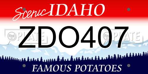 ZDO407 Idaho License Plate