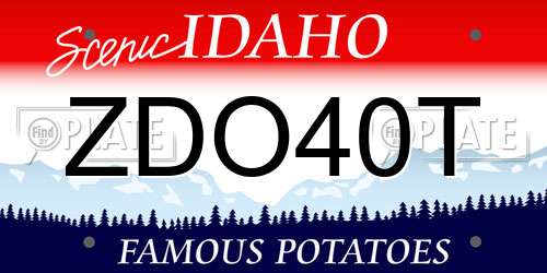 ZDO40T Idaho License Plate