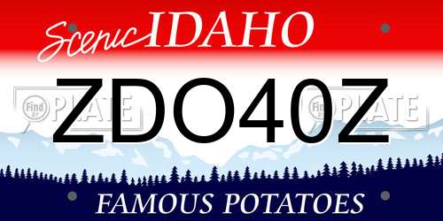 ZDO40Z Idaho License Plate