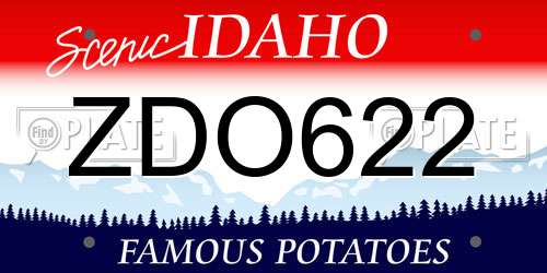 ZDO622 Idaho License Plate