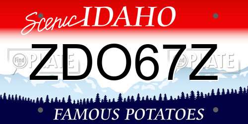 ZDO67Z Idaho License Plate