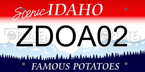 ZDOA02 Idaho License Plate