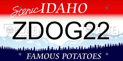 ZDOG22 Idaho License Plate