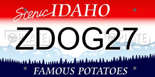 ZDOG27 Idaho License Plate