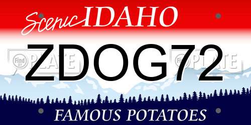 ZDOG72 Idaho License Plate
