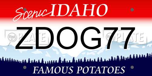 ZDOG77 Idaho License Plate