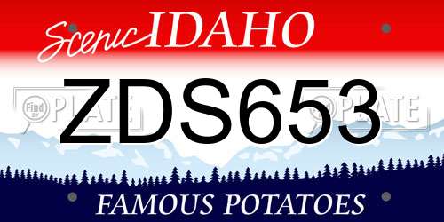 ZDS653 Idaho License Plate