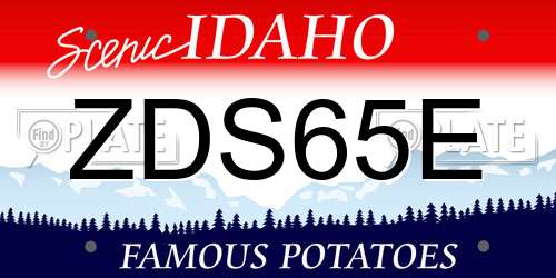 ZDS65E Idaho License Plate
