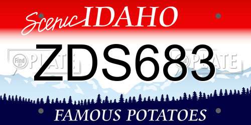 ZDS683 Idaho License Plate