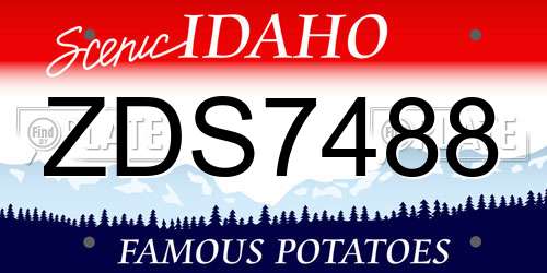 ZDS7488 Idaho License Plate