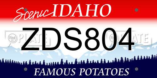 ZDS804 Idaho License Plate