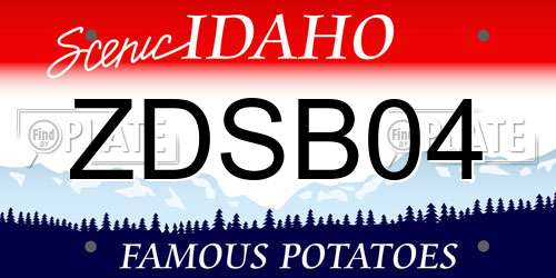 ZDSB04 Idaho License Plate