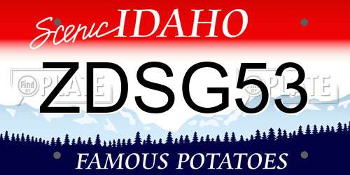 ZDSG53 Idaho License Plate