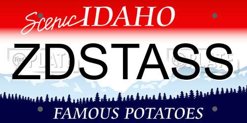 ZDSTASS Idaho License Plate