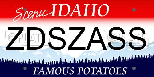 ZDSZASS Idaho License Plate