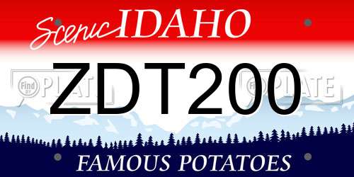 ZDT200 Idaho License Plate