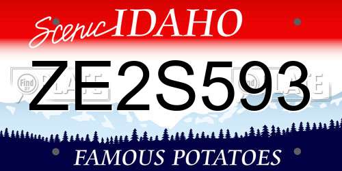 ZE2S593 Idaho License Plate