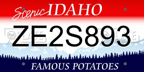 ZE2S893 Idaho License Plate