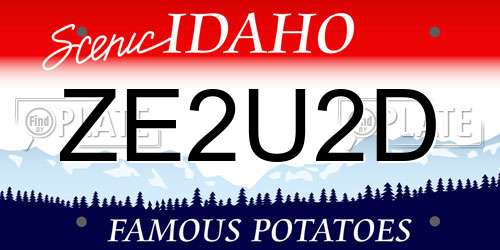 ZE2U2D Idaho License Plate